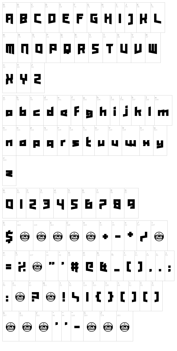 Enter the Harbinger font map